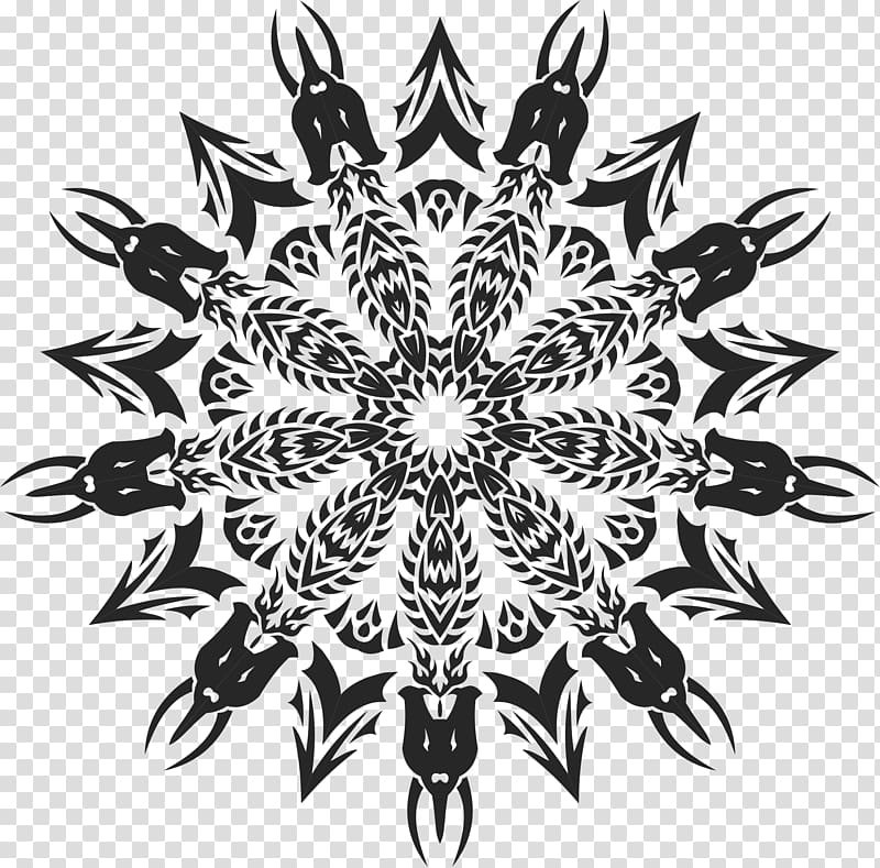 Mandala Tribe , Snowflake transparent background PNG clipart