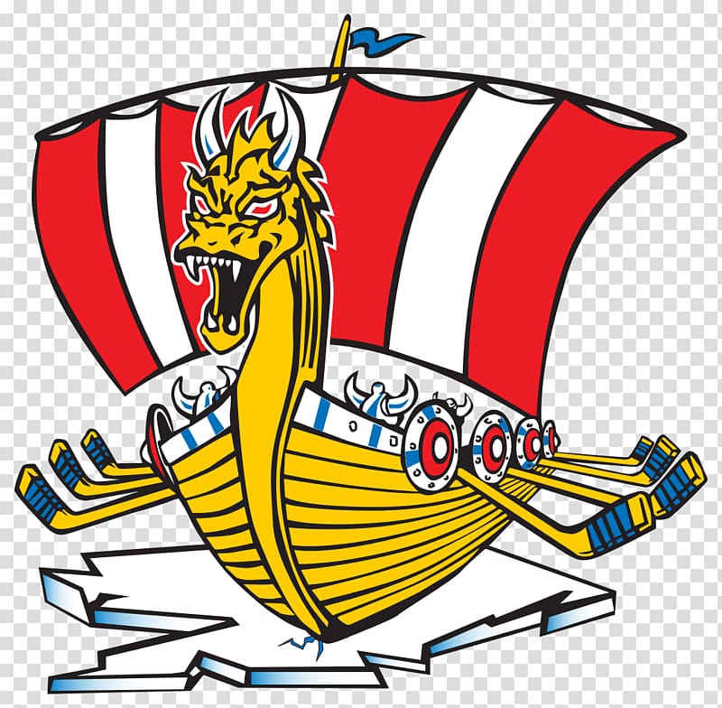 yellow dragon boat illustration, Baie Comeau Drakkar Logo transparent background PNG clipart