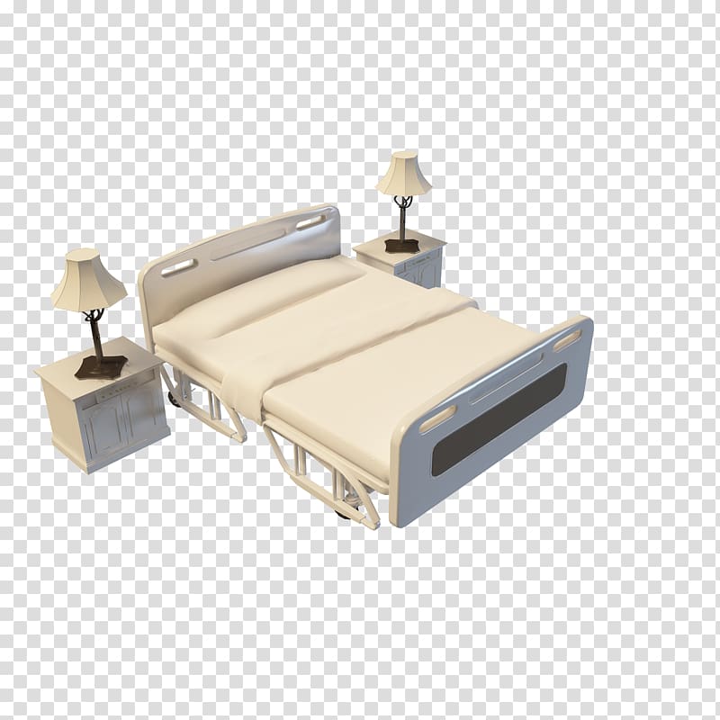 Hospital bed 3D computer graphics, Hospital beds material transparent background PNG clipart