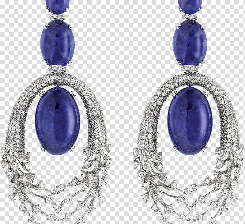 Earring Sapphire Jewellery Tanzanite Hueb, sapphire transparent background PNG clipart