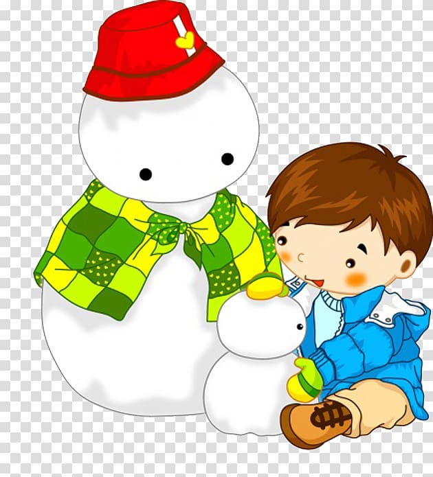 Child Snowman Cartoon, Boy cartoon snowman transparent background PNG clipart