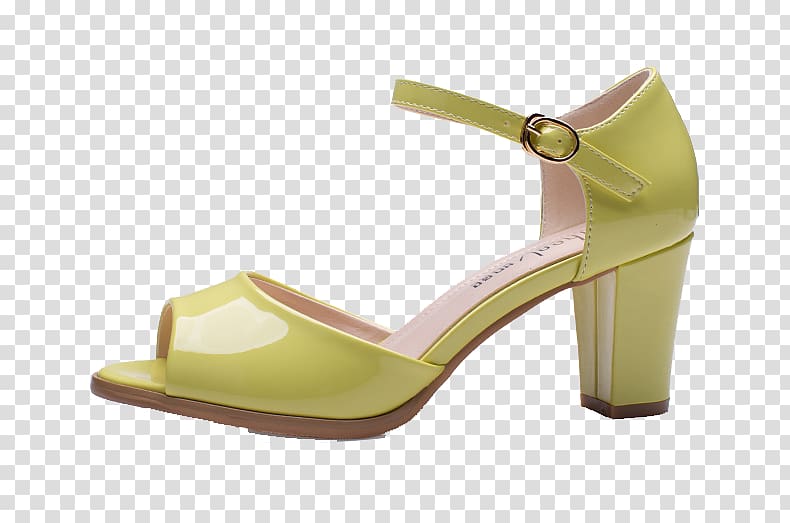 Sandal Yellow Shoe, Leather sandals transparent background PNG clipart