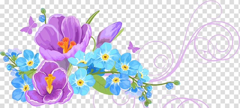 purple and blue flowers illustration, Flower, flower background transparent background PNG clipart