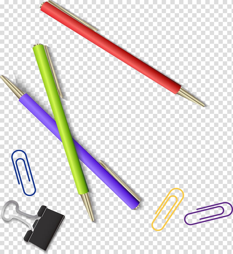 Ballpoint pen Fountain pen, Hand painted colorful pen transparent background PNG clipart