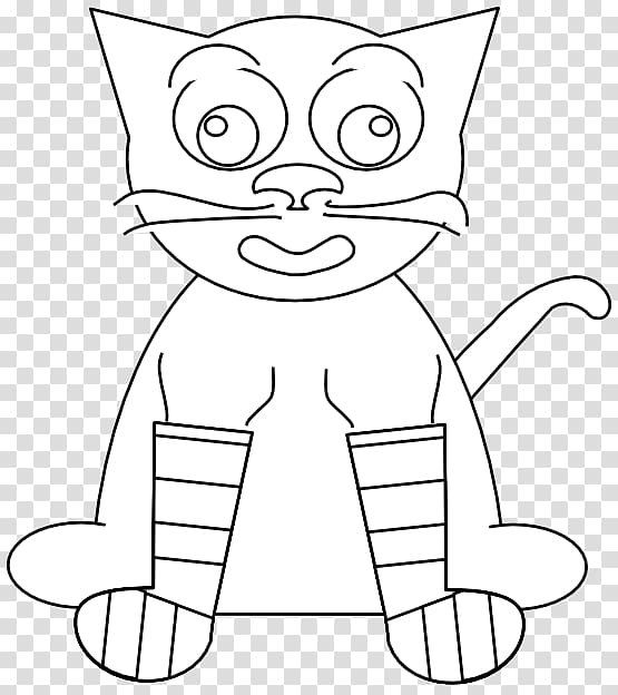Cat Kitten Coloring book Child, black and white rainbow transparent background PNG clipart
