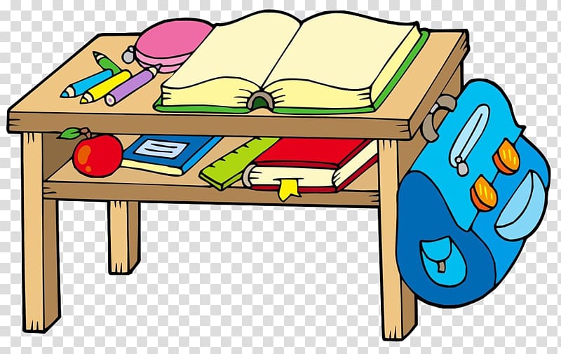 book and crayons on table illustration, Classroom School , The book on the desk transparent background PNG clipart