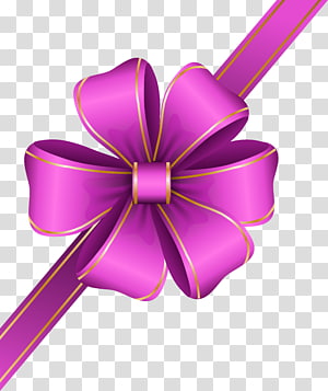Ribbon with Bow Purple Transparent PNG Clip Art Image​