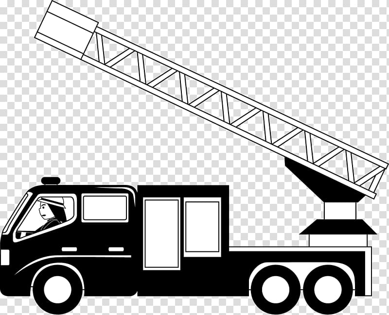 Car Fire engine Truck Black and white , Fire Truck transparent background PNG clipart