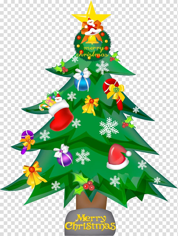 Christmas tree Drawing How-to , painted green Christmas tree transparent background PNG clipart