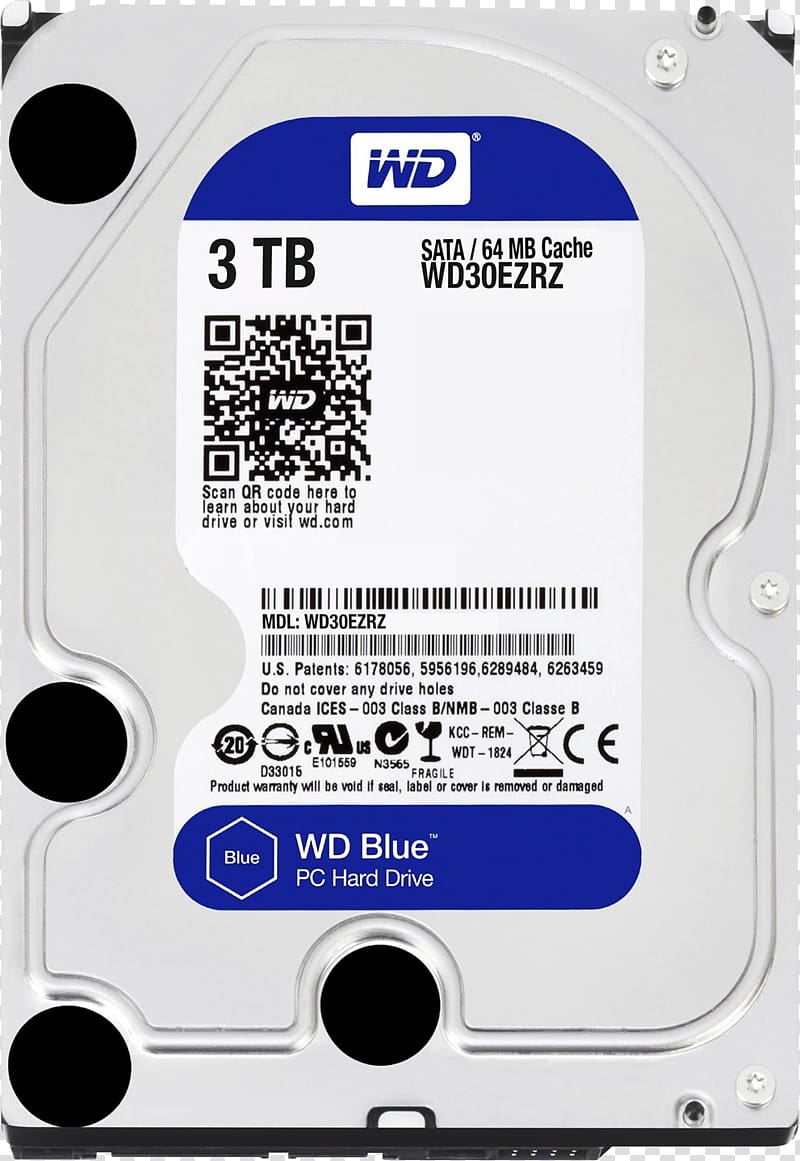 Hard Drives Western Digital Terabyte Data storage Serial ATA, hard disc transparent background PNG clipart