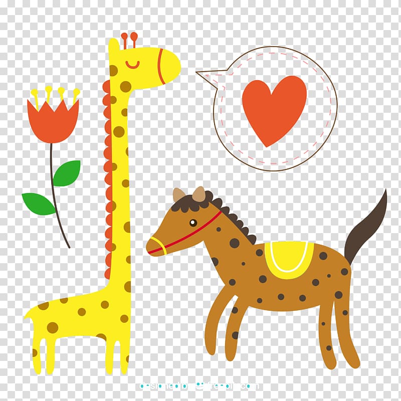 Giraffe Horse , Cartoon giraffe and zebra spots transparent background PNG clipart