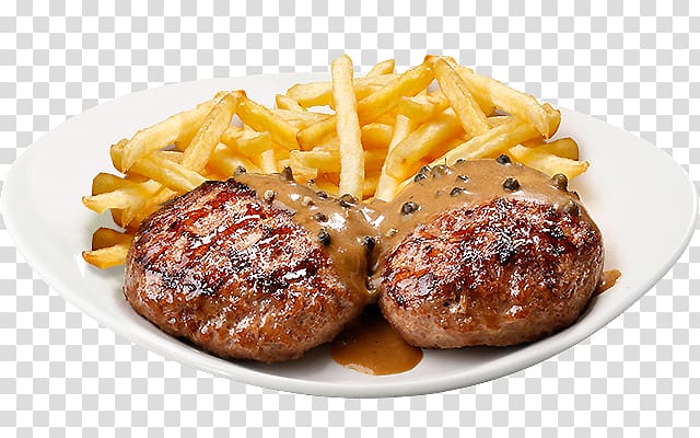 French fries Steak frites Full breakfast Meatball Salisbury steak, others transparent background PNG clipart