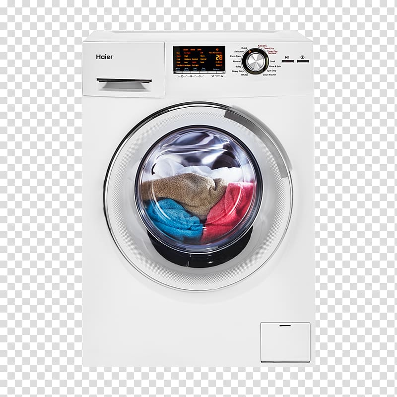 Combo washer dryer Washing Machines Clothes dryer Home appliance Haier, drum washing machine transparent background PNG clipart