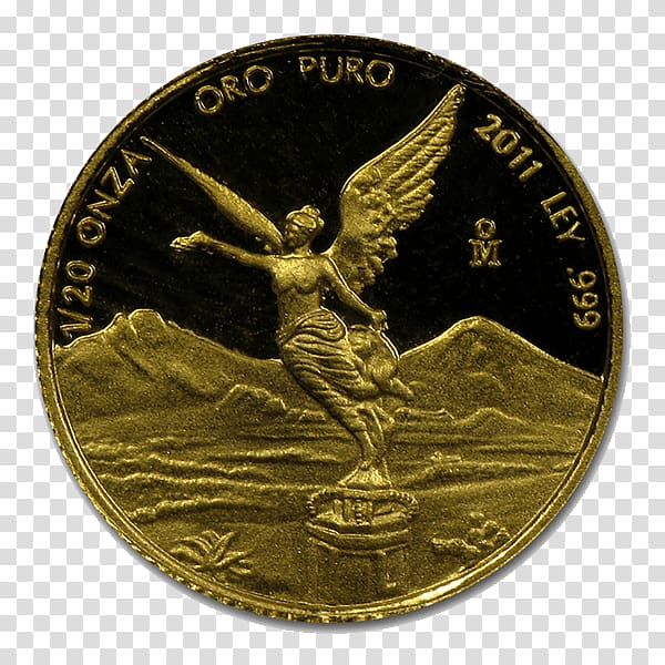 Gold coin Libertad Gold coin Mexico City, gold transparent background PNG clipart
