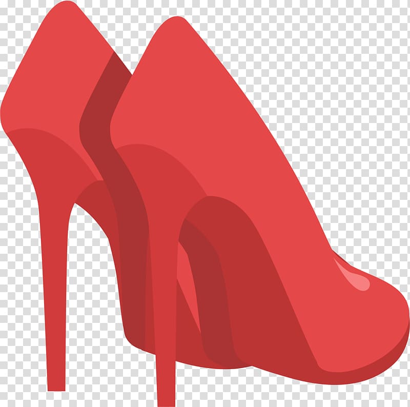 Red High-heeled footwear Shoe, Red high-heeled shoes transparent background PNG clipart