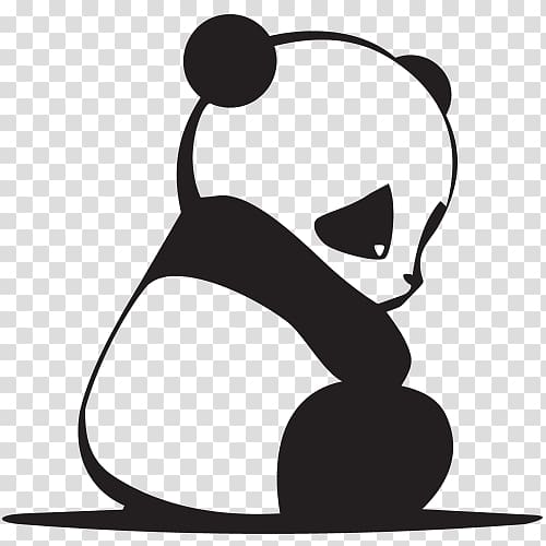 Giant panda Bear Silhouette Drawing, white strwaberries transparent background PNG clipart