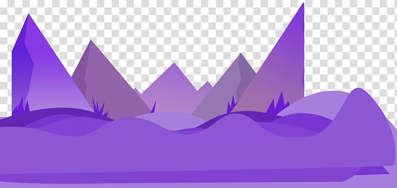 Purple Mountain, Purple hand-painted mountain peaks transparent background PNG clipart