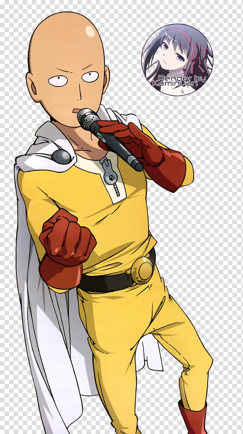 One Punch Man Saitama Sitting at Computer Desktop Wallpaper