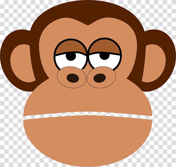 Monkey Cartoon Face Drawing , Sad Monkey transparent background PNG clipart