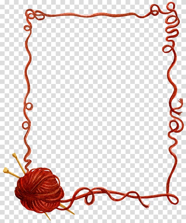 orange yarn illustration, Yarn Knitting , Creative ball of yarn border transparent background PNG clipart