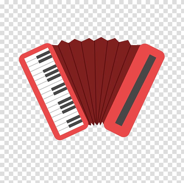 Musical keyboard Accordion Musical instrument Cartoon, Cartoon red ...