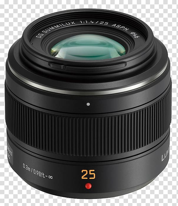 Panasonic Lumix G 25mm F1.7 ASPH Panasonic Leica D Summilux Asph 25mm F1.4 Micro Four Thirds system, Micro Four Thirds System transparent background PNG clipart