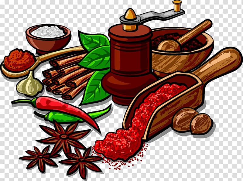 variety of spices illustration, Indian cuisine Spice Herb , Star anise and spices transparent background PNG clipart