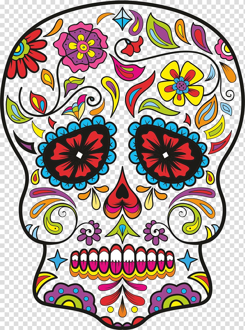 Calavera Day of the Dead Skull Christmas decoration All Souls Day, mexican skull transparent background PNG clipart