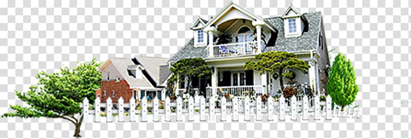 White Home Fence, building transparent background PNG clipart
