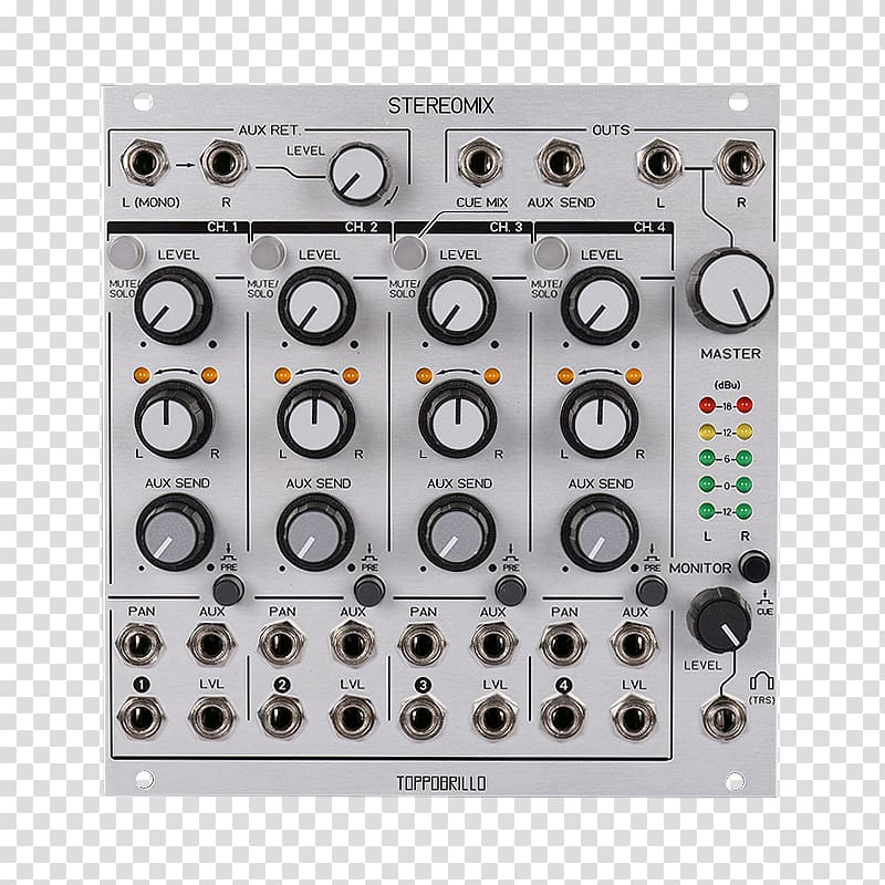 Sound Synthesizers Modular synthesizer Audio Mixers Audio mixing Doepfer A-100, stereo ribbon transparent background PNG clipart