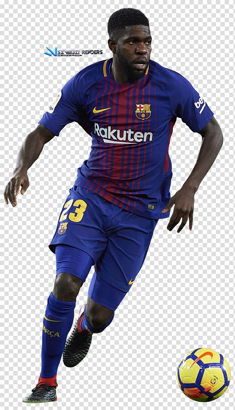Samuel Umtiti FC Barcelona France 2018 World Cup Football, Samuel UMTITI transparent background PNG clipart