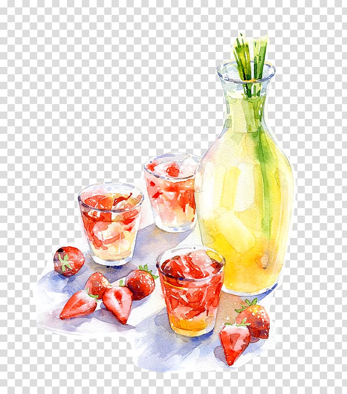 Cocktail garnish Illustration Food Watercolor painting Shrub, painting transparent background PNG clipart