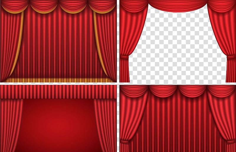 red theater curtain collage, Theater drapes and stage curtains Theater drapes and stage curtains Theatre, Red curtains transparent background PNG clipart