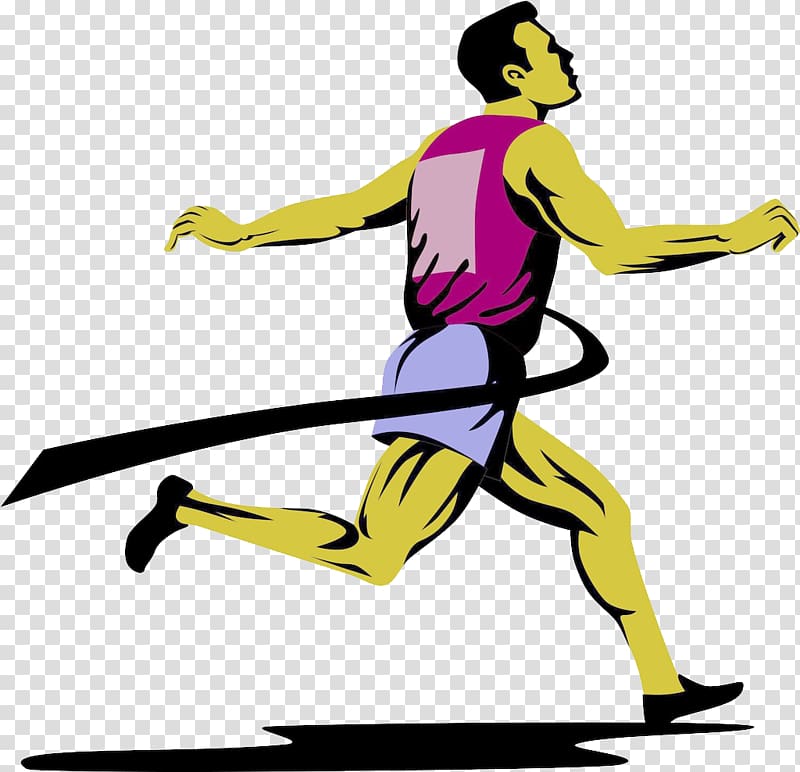 Silhouette of a sprinter at finish line Royalty Free Vector