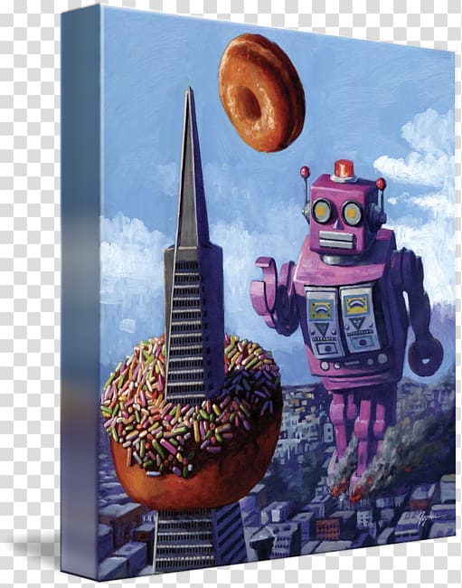 Robots & donuts Art Painting Corey Helford Gallery, painting transparent background PNG clipart