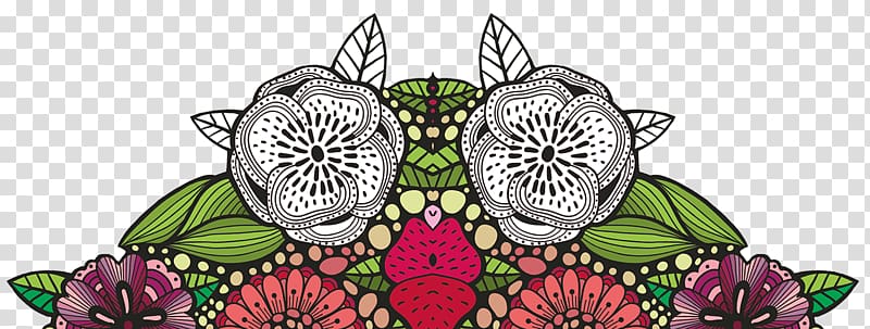 Butterfly Floral design Cut flowers Pattern, color mandala transparent background PNG clipart