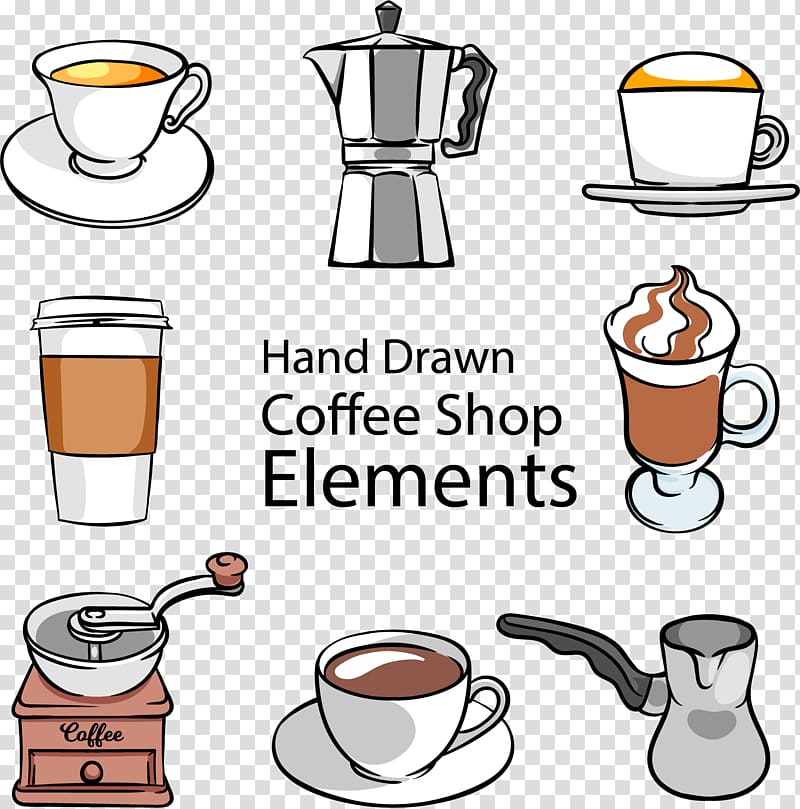 Turkish coffee Coffee cup Cafe Iced coffee, Handmade coffee utensils transparent background PNG clipart