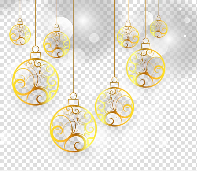 Christmas , Golden Christmas decoration material transparent background PNG clipart
