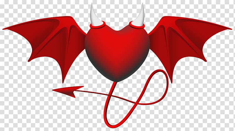 devil heart with wings illustration, Devil Heart , Devil Heart transparent background PNG clipart