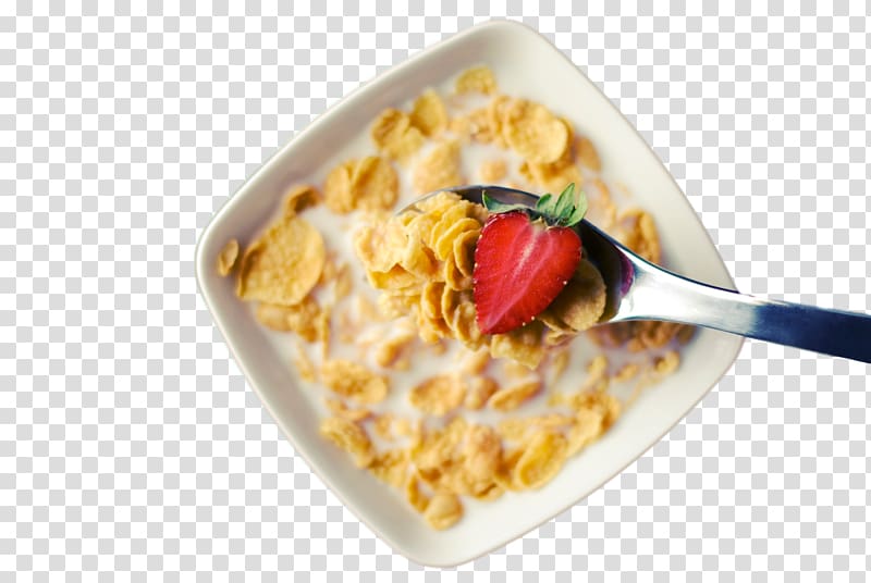Corn flakes Breakfast cereal Muesli Milk, oatmeal transparent background PNG clipart
