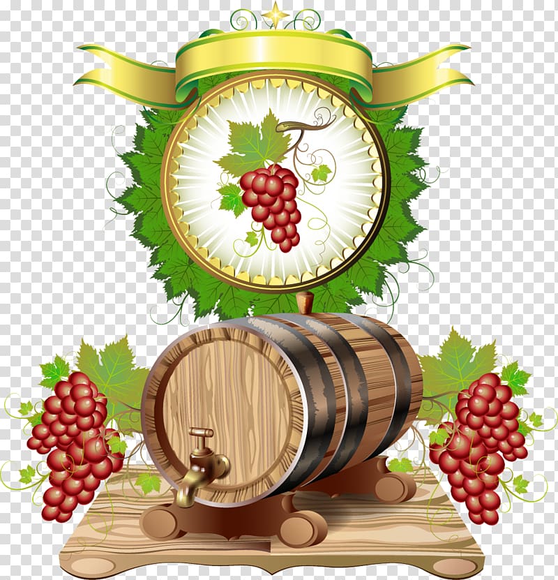 Wine Barrel Oak Beer , Grapes transparent background PNG clipart