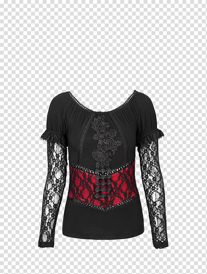 T-shirt Sleeve Clothing Lace, gothic transparent background PNG clipart