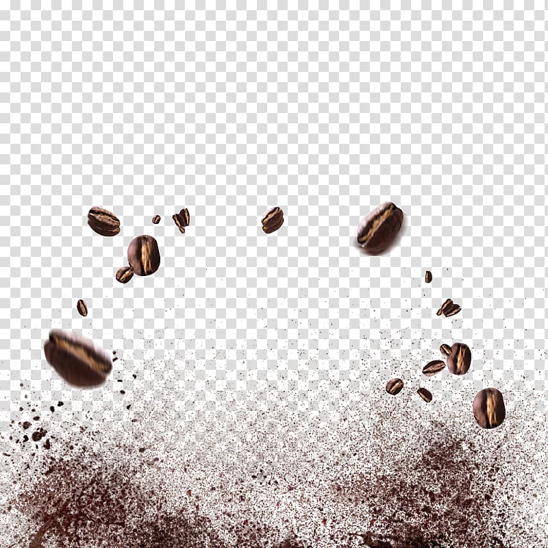 splash of coffee beans transparent background PNG clipart