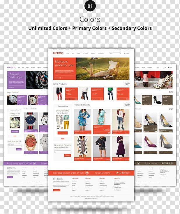 PrestaShop Responsive web design Web page Template CS-Cart, Unlimited Colors transparent background PNG clipart