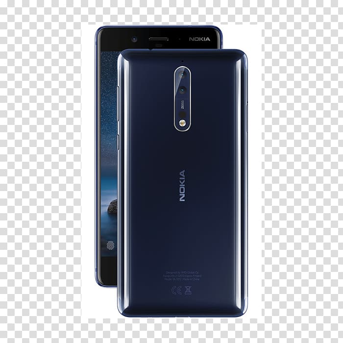 Nokia 8 Dual 64GB 4G LTE Tempered Blue (TA-1052) Unlocked Nokia 8 SIM-free Smartphone, Steel Dual SIM, smartphone transparent background PNG clipart
