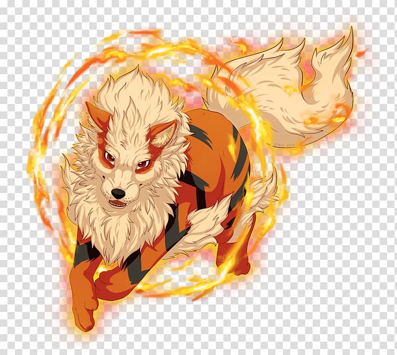 Arcanine Pokémon Flame Growlithe Fan art, arcanine transparent background PNG clipart