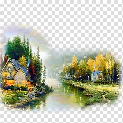 Oil painting Painter Artist, painting transparent background PNG clipart