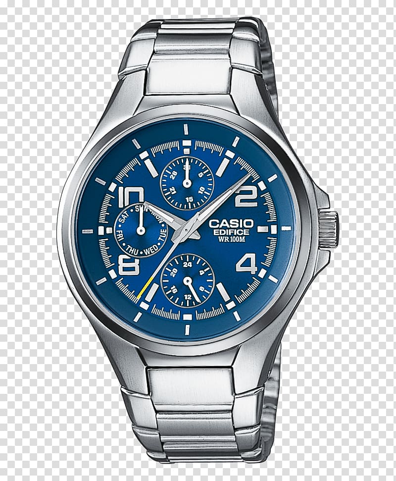 Casio Edifice Watch Clock Chronograph, watch transparent background PNG clipart