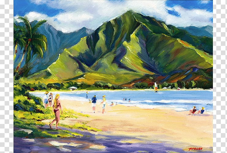 Hanalei Beach Park Richardson Beach Painting Rolf Preuss, painting transparent background PNG clipart