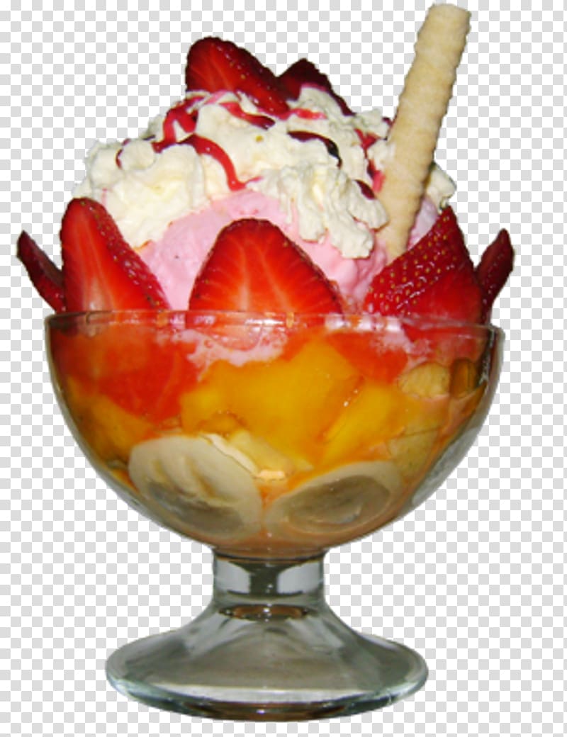 Sundae Gelato Ice cream Cocktail Fruit salad, ice cream transparent background PNG clipart